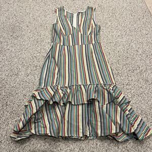 Tome NYC Vertical Striped Mermaid Dress Sz 2 Sleeveless Colorful Summer Formal